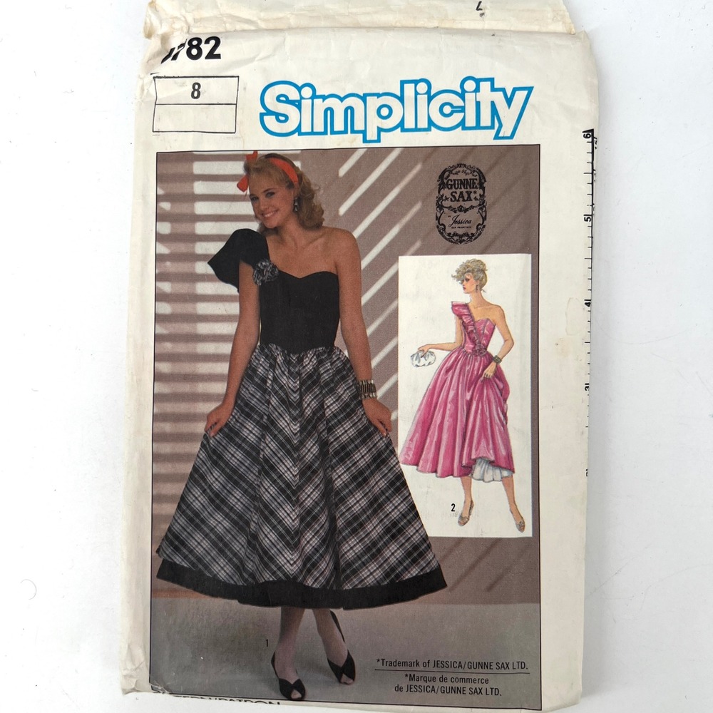 80s Gunne Sax Jessica McClintock Dress Sewing Pattern Simplicity 6782 31.5" Bust